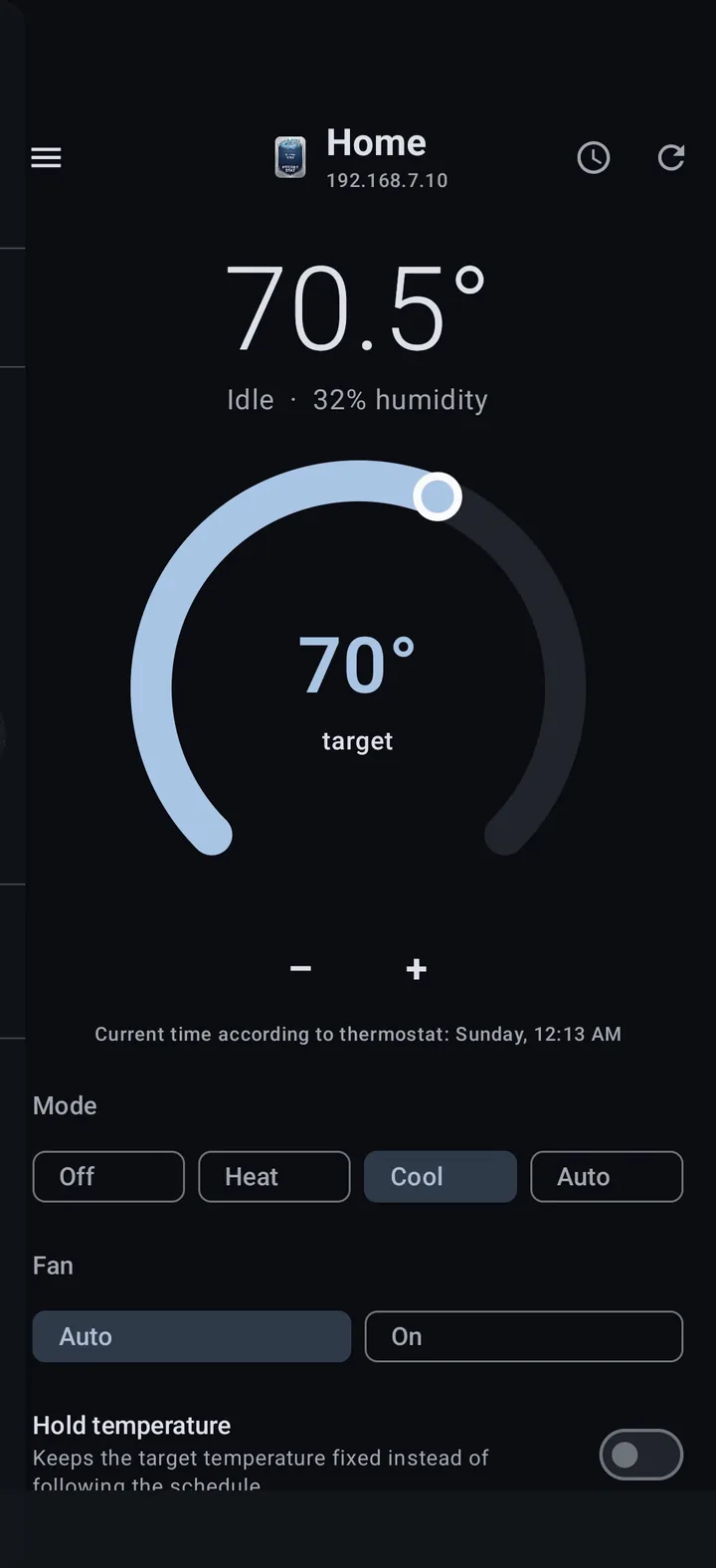 Dashboard screen in PocketStat
