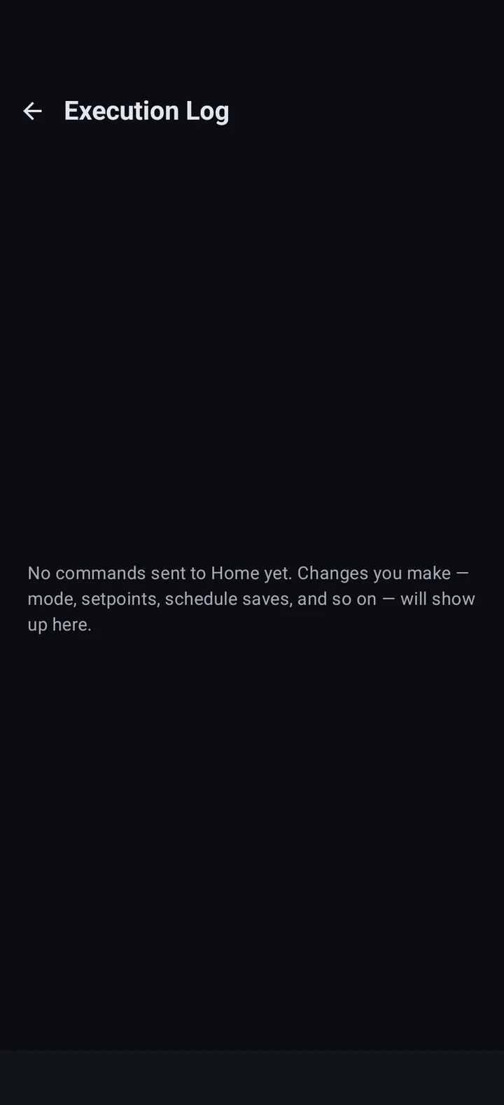 Execution log screen in PocketStat